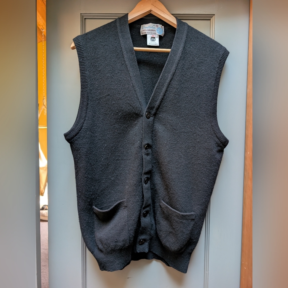 VINTAGE Prep 💯 Wool Button Up Vest